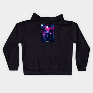 Tokyo Street Neon Synthwave Kids Hoodie